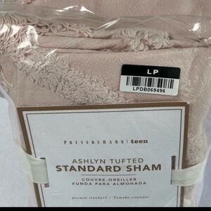 Pottery Barn Teen Ashlyn Tufted Organic Standard Sham Powdered Blush